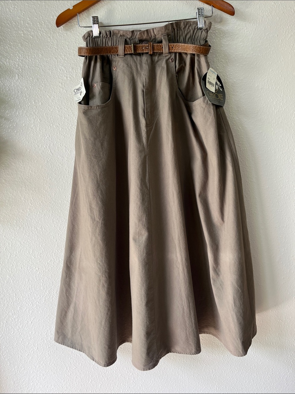 Vintage 90’s Cherokee Brown Cotton Maxi Skirt NWT Dead Stock 12